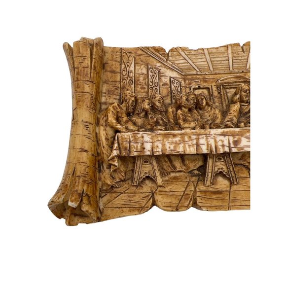 Last Supper Plaque Raised Relief 3D Resin 9" x 4.75" Christianity Upper Room - Picture 2 of 7